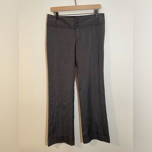Maurice’s Gray Pinstripe Dress Pants Low Rise Boot Cut Juniors Size 5/6 Long Y2K